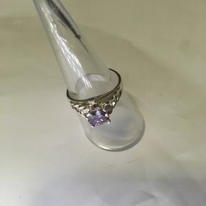 Size 7.5 purple moissanite 1 carat Sterling silver